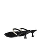 Stella McCartney Black Satin Stiletto Heel Sandals