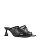 Stella McCartney Black Leather Stiletto Heel Sandals