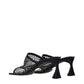 Stella McCartney Black Leather Stiletto Heel Sandals
