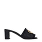 Dolce & Gabbana Black Raffia Platform Sandals