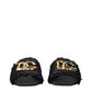 Dolce & Gabbana Black Raffia Platform Sandals