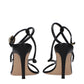 Gianvito Rossi Black Leather Stiletto Heel Sandals