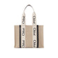 Chloé Beige Linen Tote Bag
