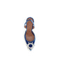 Amina Muaddi Blue Velvet Sandals