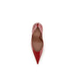Amina Muaddi Red Calf Leather Bos Taurus High Heel Pumps