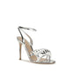 Gianvito Rossi Silver Calf Leather Bos Taurus Stiletto Heel Sandals