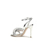 Gianvito Rossi Silver Calf Leather Bos Taurus Stiletto Heel Sandals