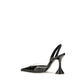 Amina Muaddi Black Calf Leather Bos Taurus High Heel Pumps