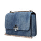 Tory Burch Blue Leather Shoulder Bag