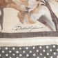 Dolce & Gabbana Men Beige Floral Linen Square Foulard Scarf