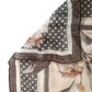 Dolce & Gabbana Men Beige Floral Linen Square Foulard Scarf