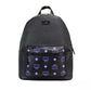 MCM Color Splash Visetos Black Green Purple Medium Mixed Leather Backpack Bookbag