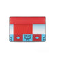 MCM Aren Mini Checkerboard Print Red Multi Visetos Leather Slim Card Case Wallet