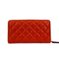 Versace Quilted Leather Continental Clutch Zip Wallet