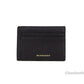 Burberry House Check Chase Black Grainy Leather Money Clip Card Case Wallet