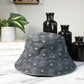 MCM Visetos Dark Grey Recycled Polyamide Cotton Blend Monogram Logo Bucket Hat