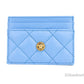 Versace Mini Medusa DV Blue Quilted Smooth Nappa Leather Card Case Wallet