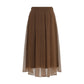 Brunello Cucinelli Brown Silk Midi Skirt