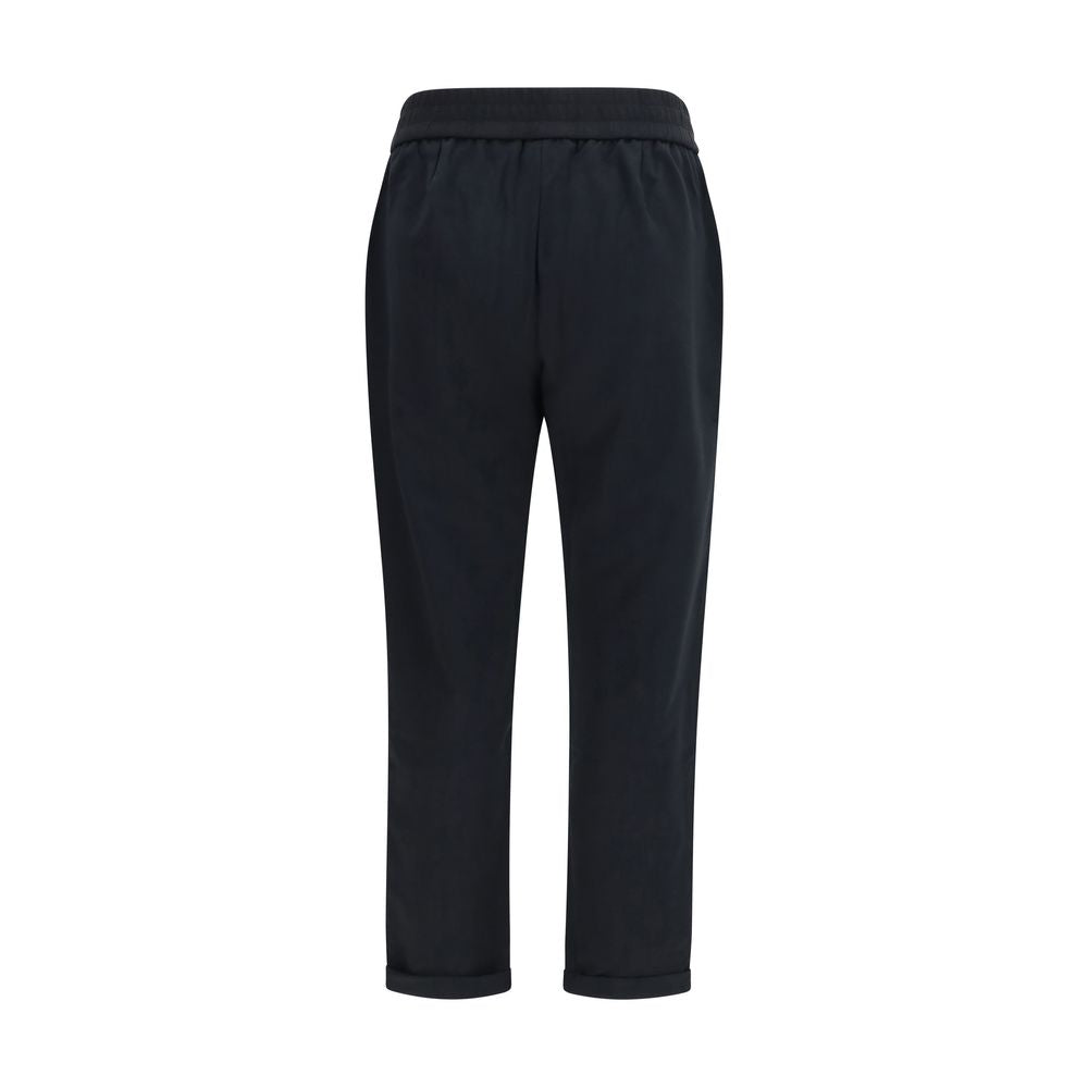 Brunello Cucinelli Black Cotton Athletic Pants