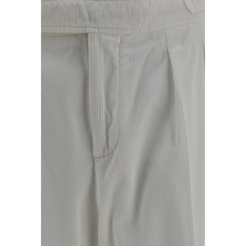 Brunello Cucinelli White Cotton Casual Pants