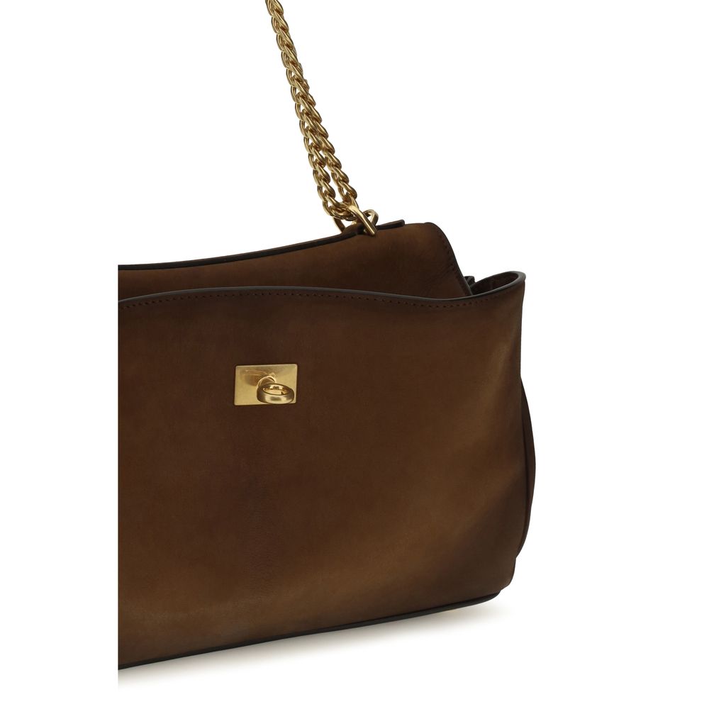 Balenciaga Brown Suede Leather Shoulder Bag
