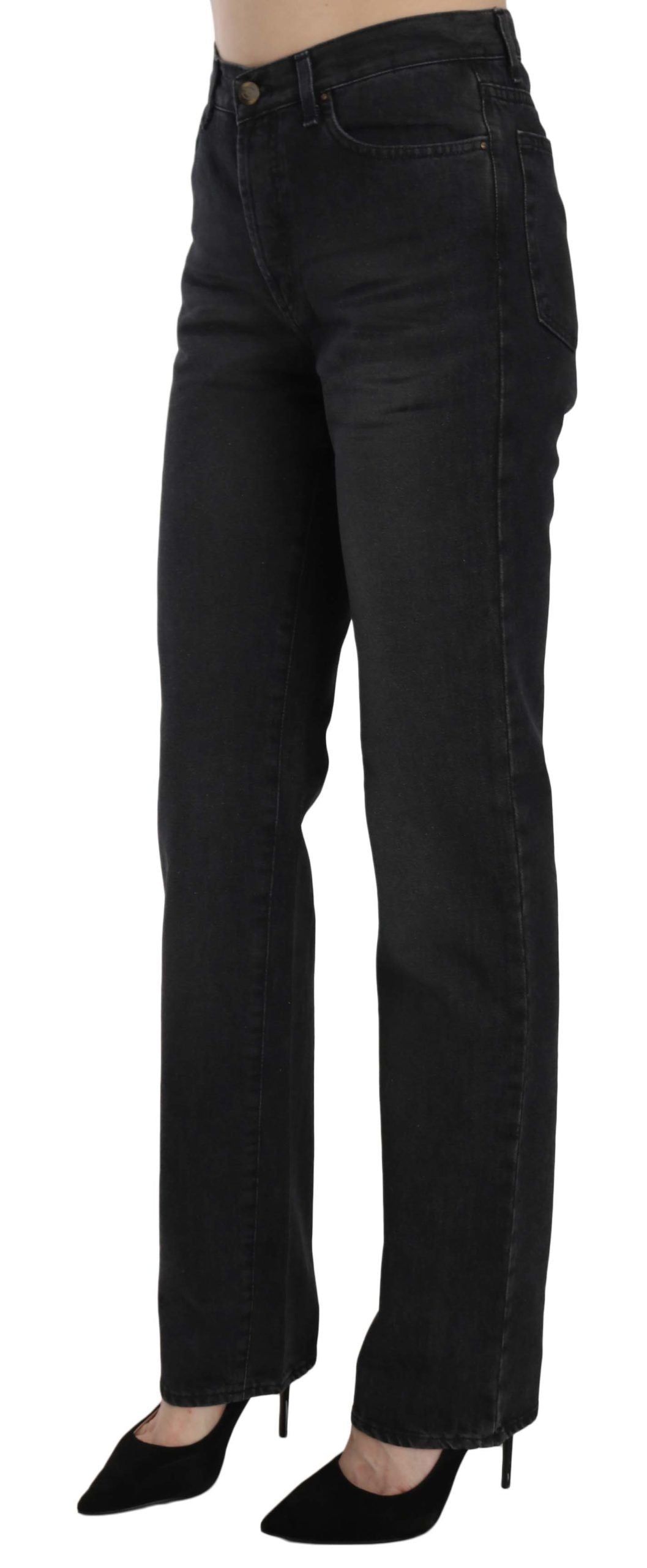 Veredeln Sie Ihren Stil: Schicker schwarzer High Waist Denim