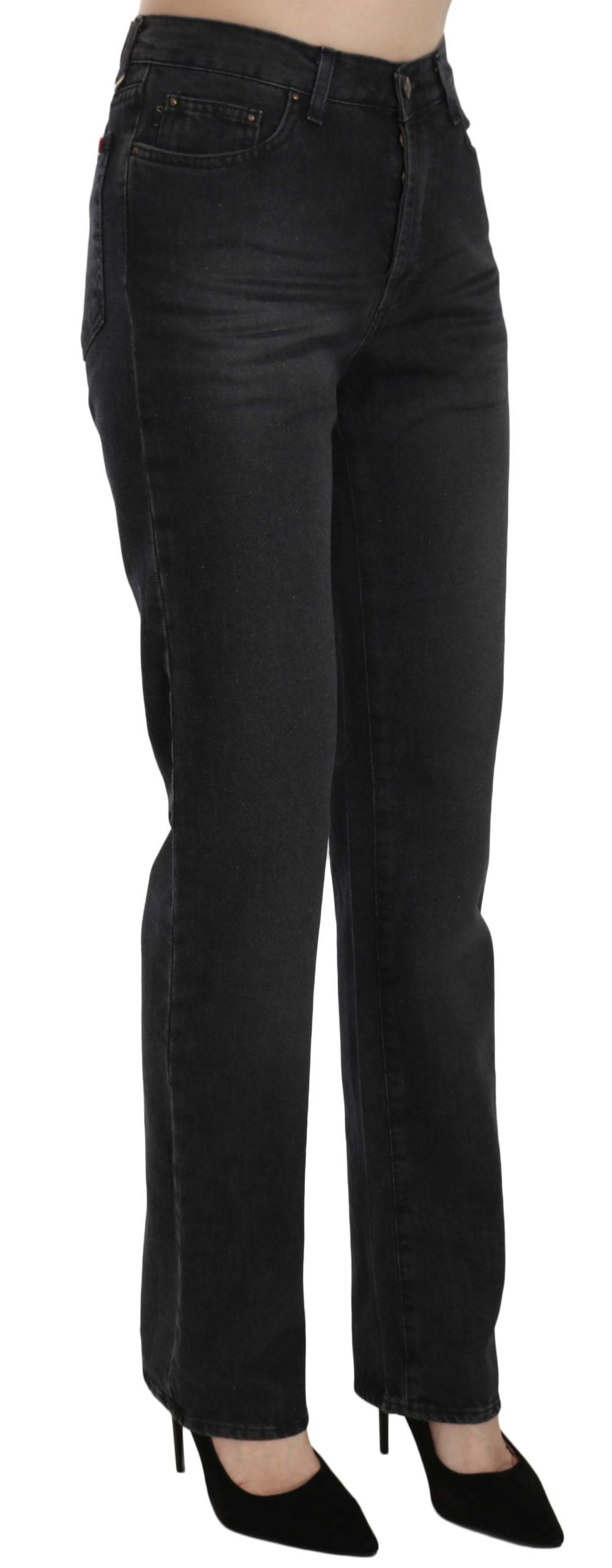 Veredeln Sie Ihren Stil: Schicker schwarzer High Waist Denim