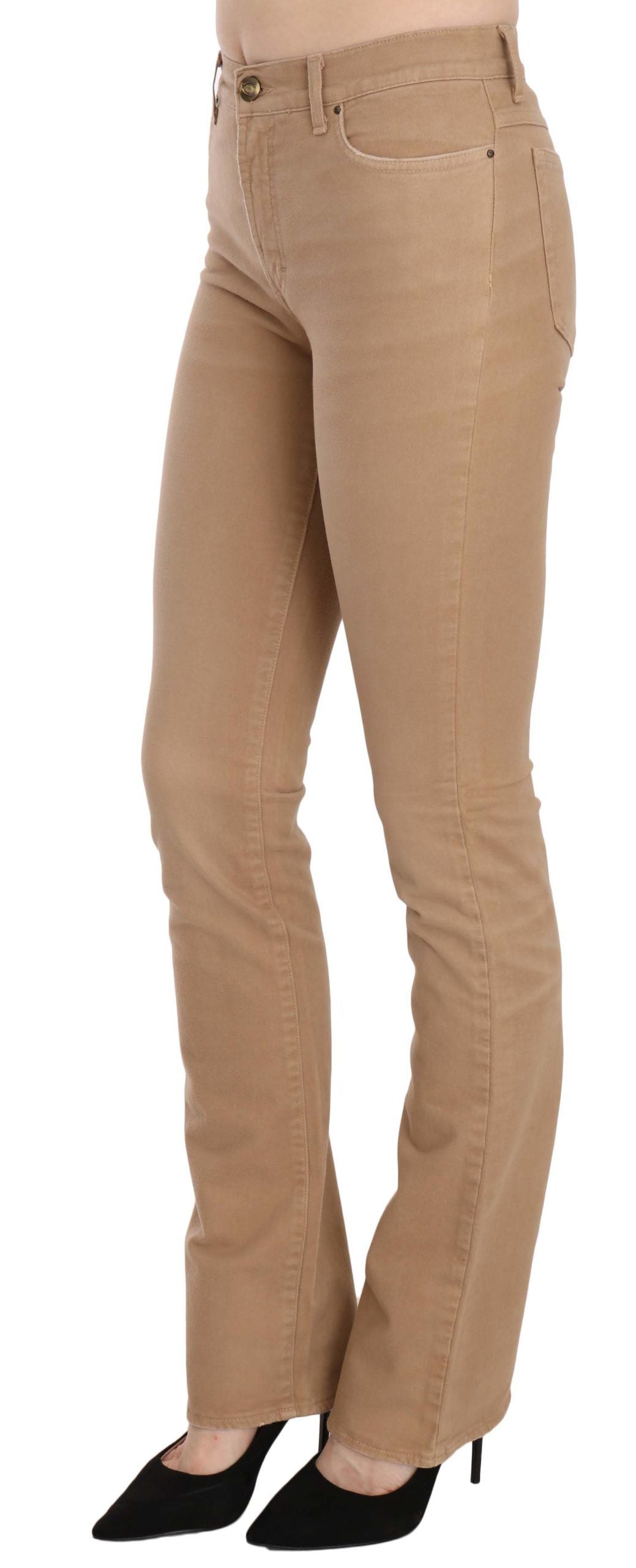 Schicke, braune Skinny-Hose mit mittlerer Taille