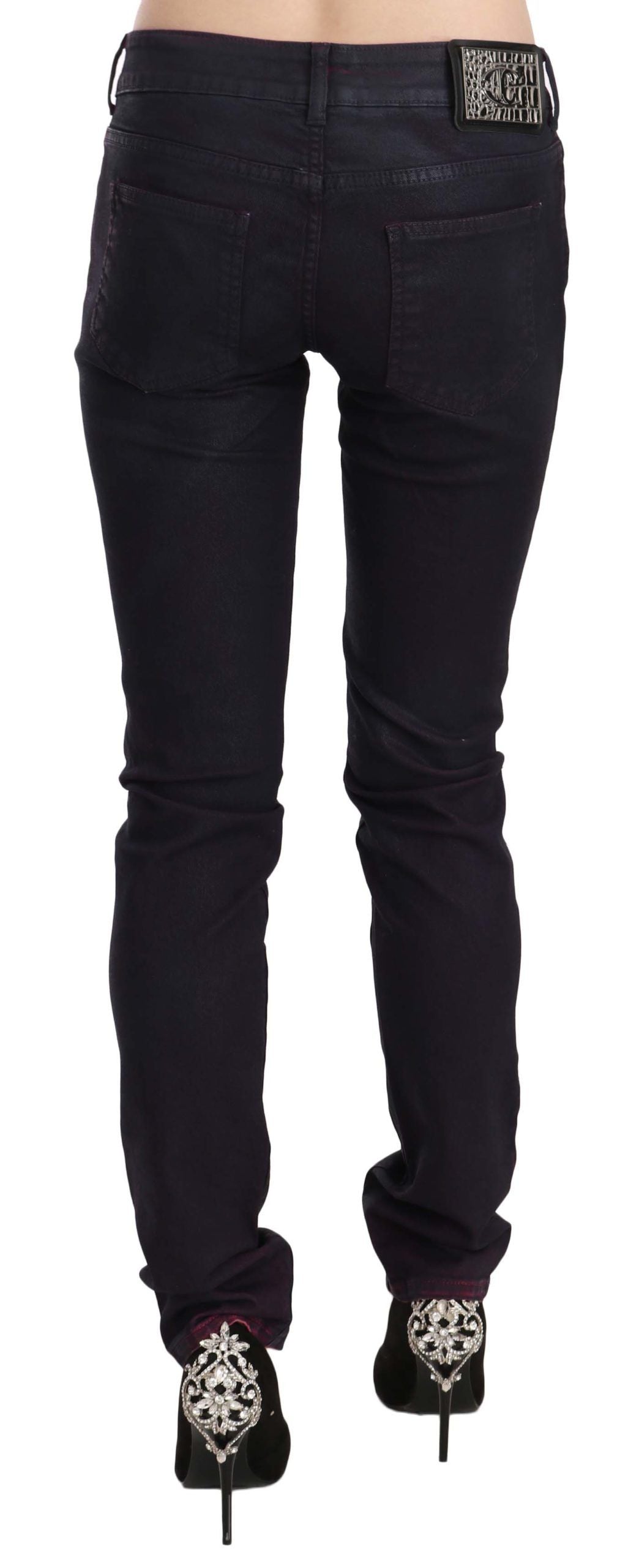 Schicker schwarzer Skinny-Jeansstoff mit niedriger Taille