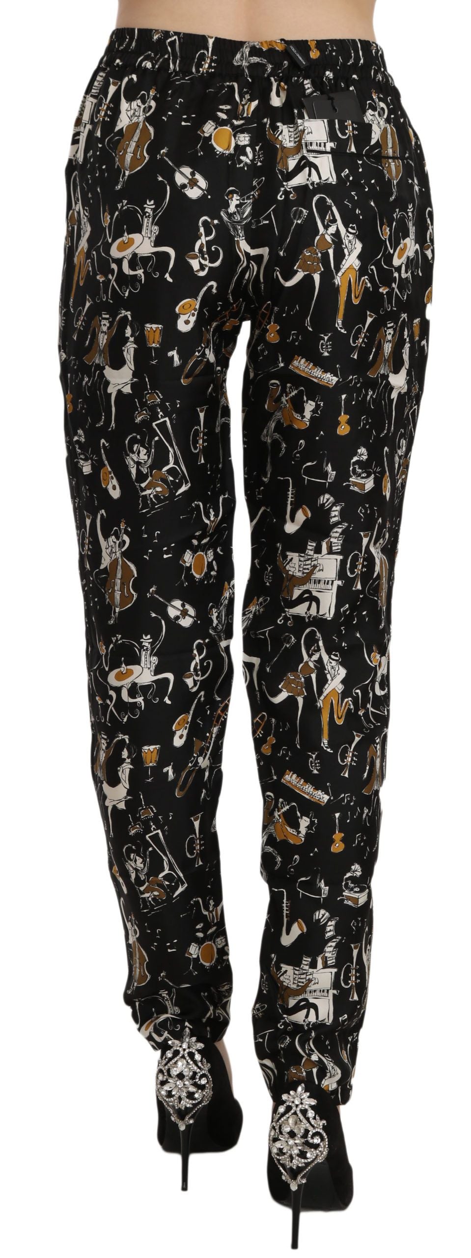 Elegante High Waist Tapered Seidenhose