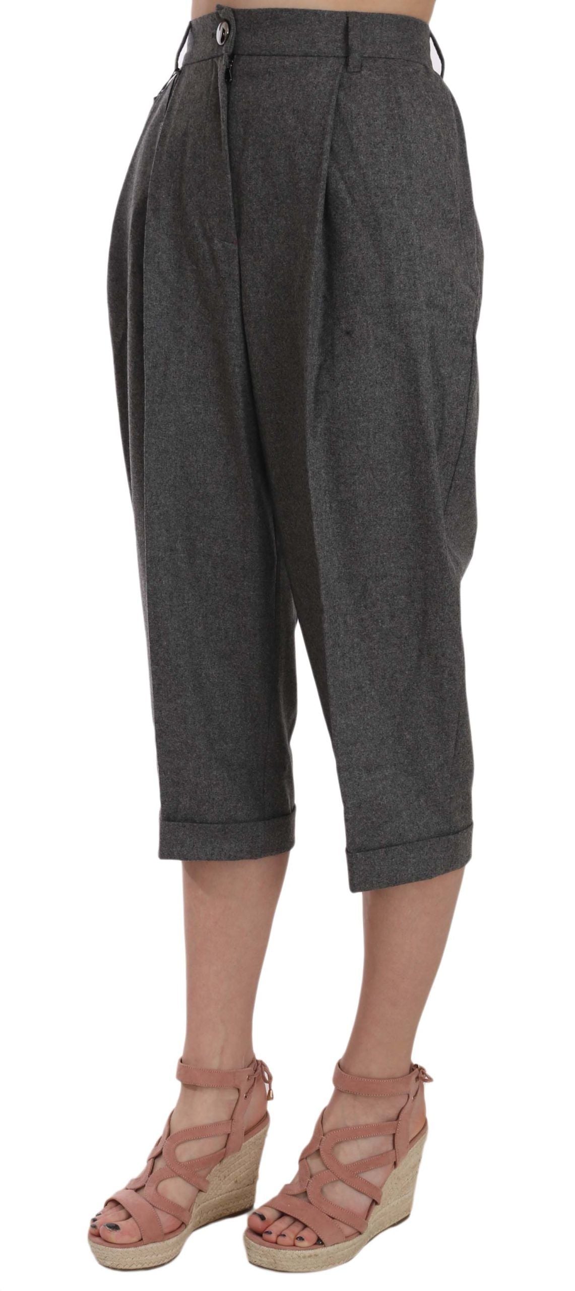 Elegante graue Woll-Kaschmir-Bundhose