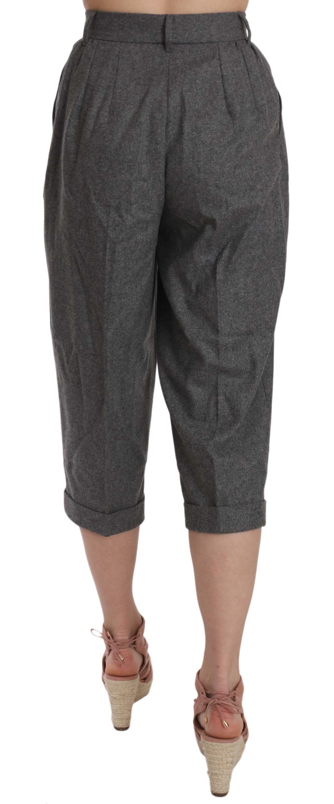 Elegante graue Woll-Kaschmir-Bundhose