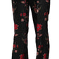 Pantaloni eleganti con stampa floreale a taglio svasato