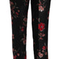 Pantaloni eleganti con stampa floreale a taglio svasato