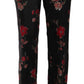 Pantaloni eleganti con stampa floreale a taglio svasato
