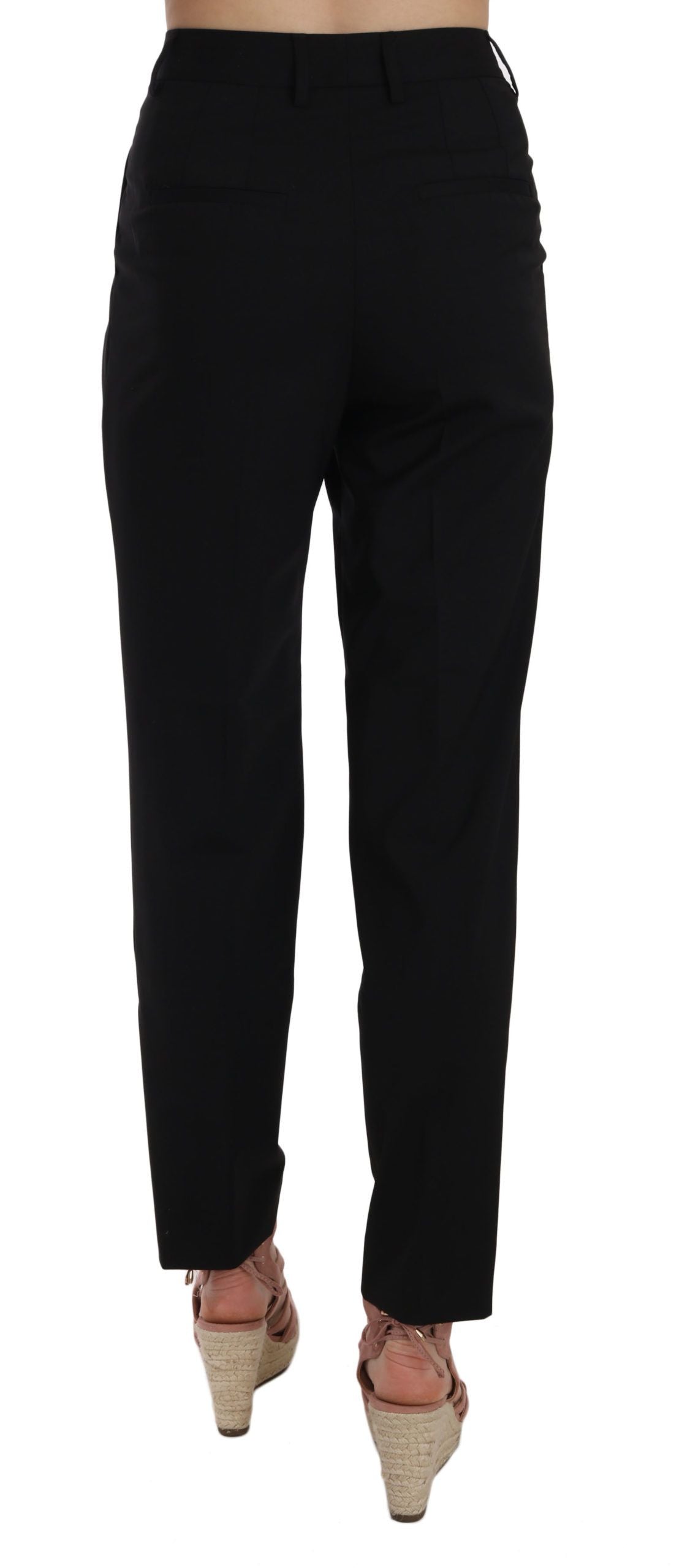 Elegante schwarze Bundfaltenhose