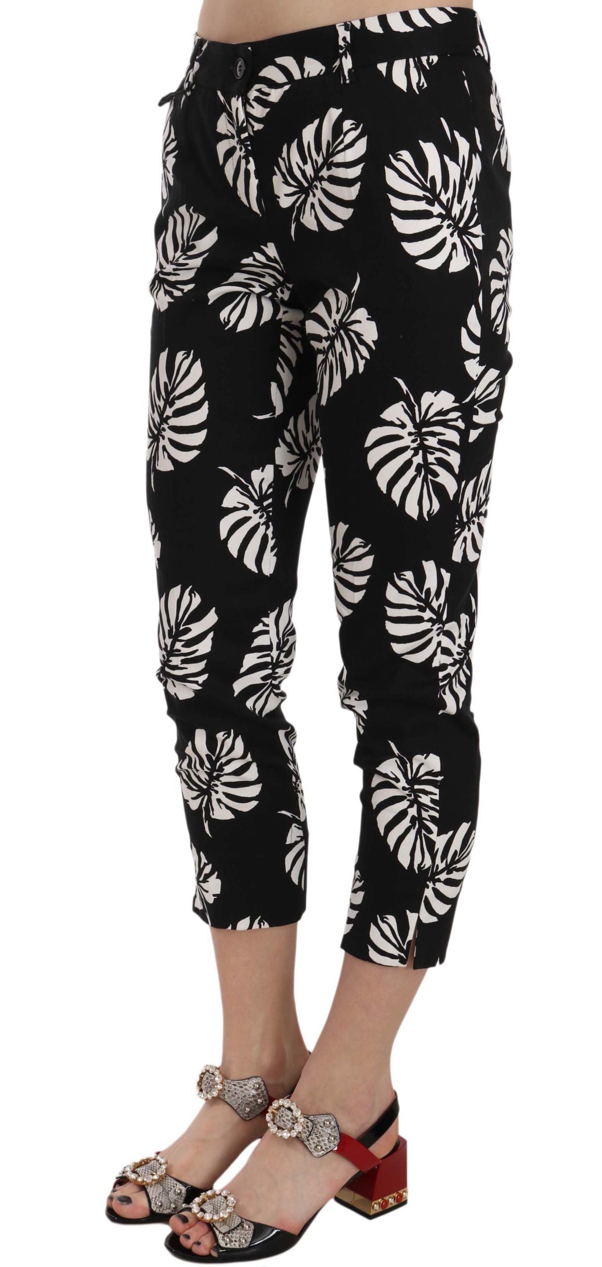 Elegante Skinny Capri mit Palmenprint