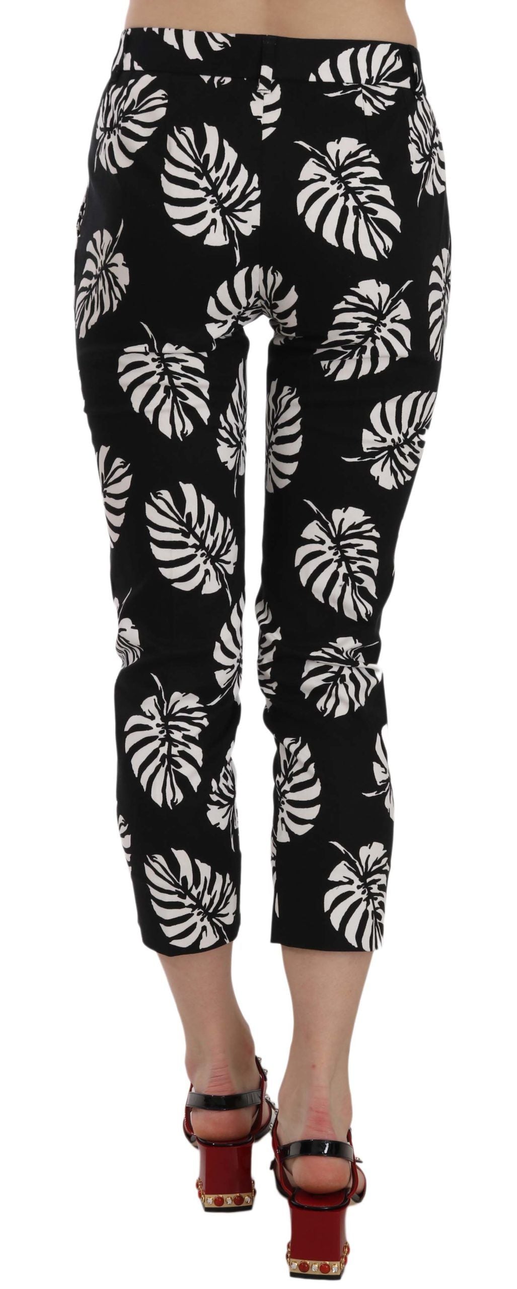 Elegante Skinny Capri mit Palmenprint
