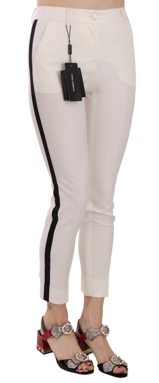 Eleganti pantaloni in lana con strisce laterali