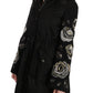 Elegant Black Beaded Parka Jacket for Women