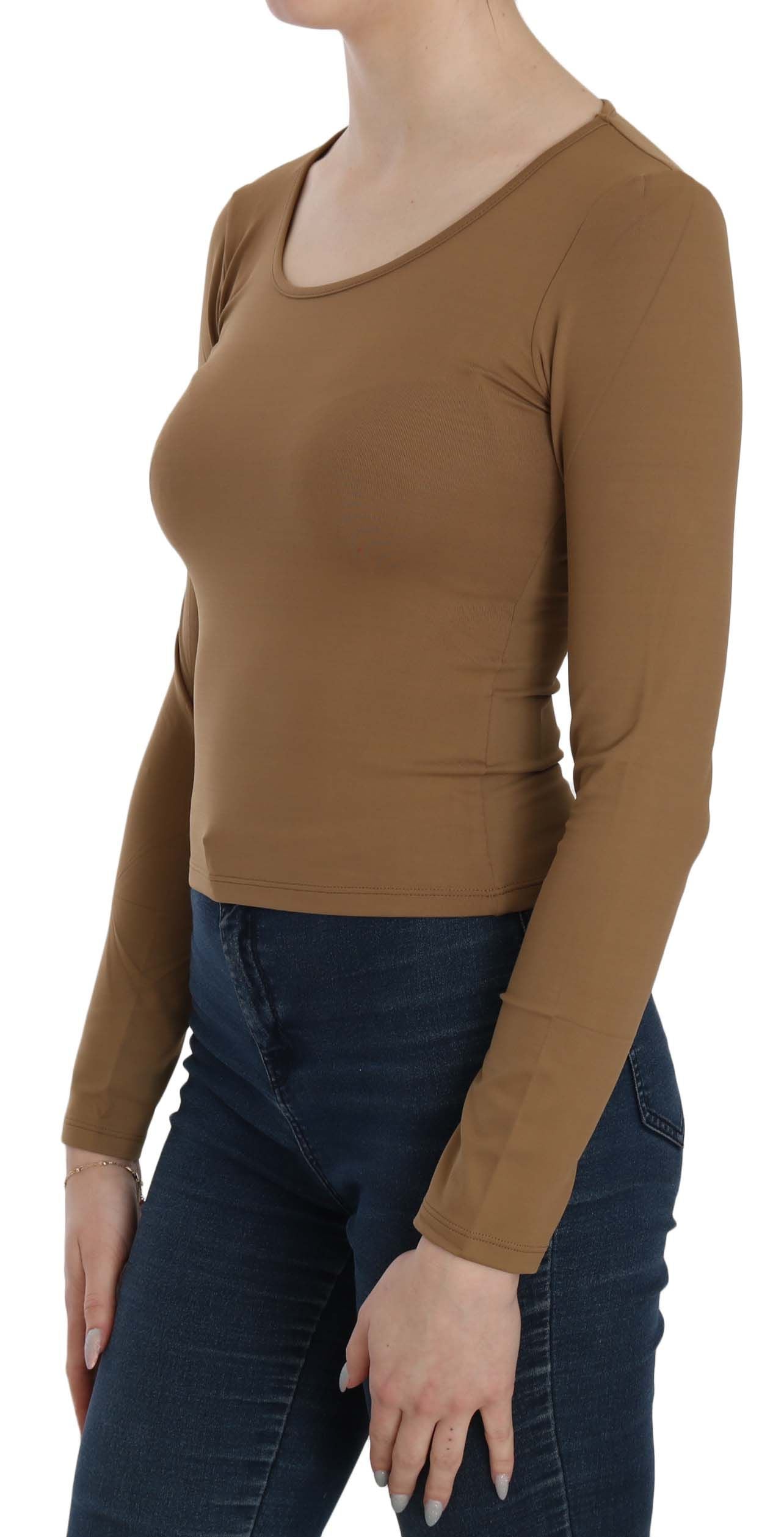 Elegante braune taillierte Bluse für mondäne Abende