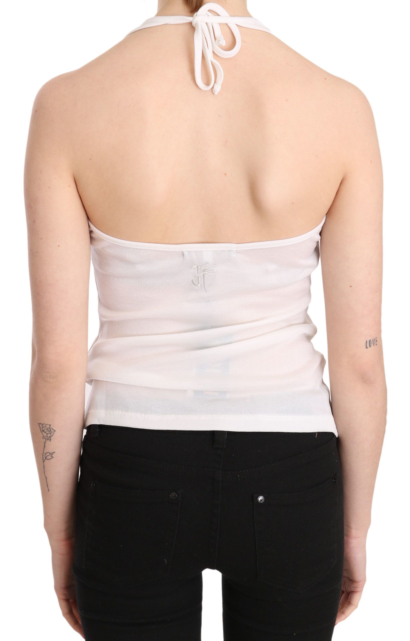 Elegantes weißes Neckholder-Tanktop für den Alltag