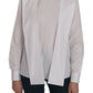 Elegant White Cotton Crew Neck Top