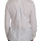 Elegant White Cotton Crew Neck Top