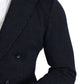 Elegante blazer slim fit a pois blu scuro