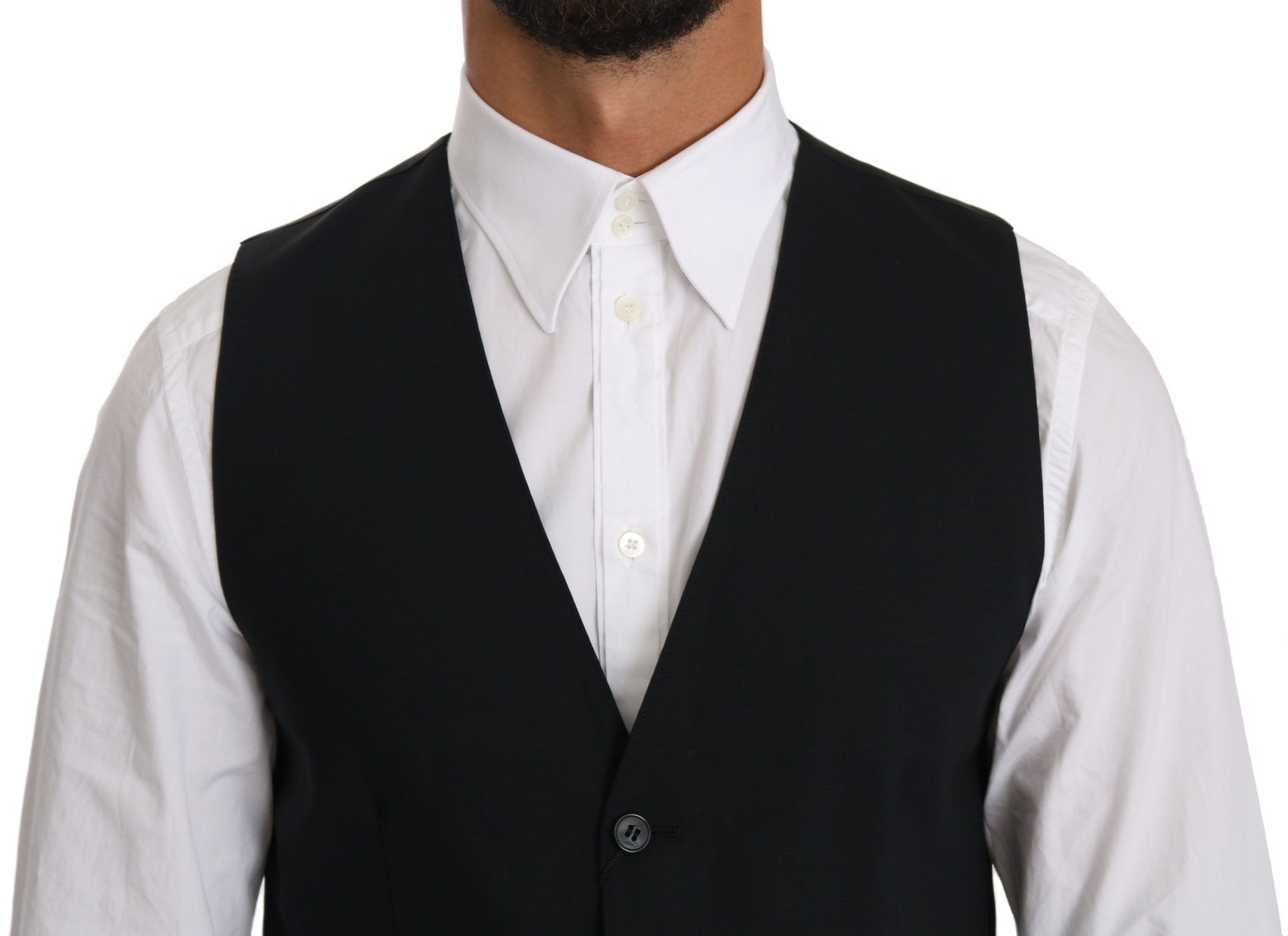 Elegante, blaue Weste aus Wollmischung