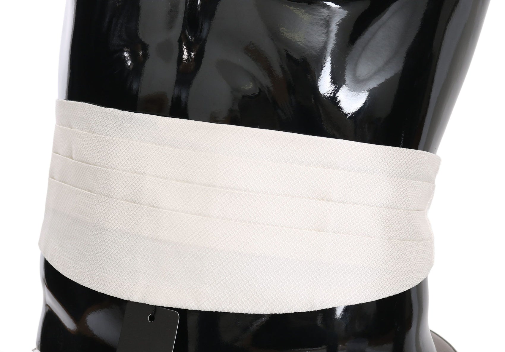 Elegante fascia in seta bianca con fantasia