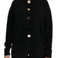 Elegantes schwarzes Kaschmir-Cardigan-Top
