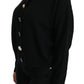 Elegantes schwarzes Kaschmir-Cardigan-Top