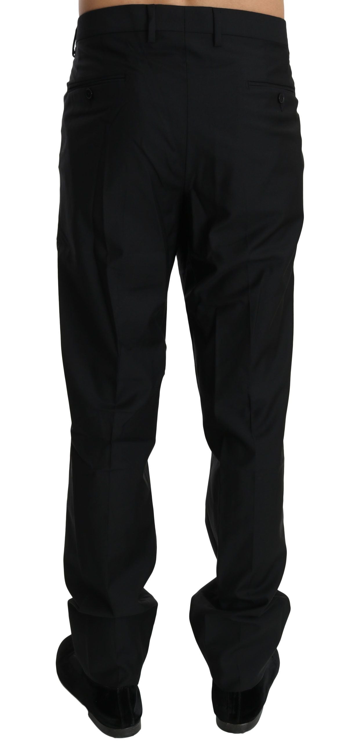 Elegante schwarze Anzughose aus Schurwolle